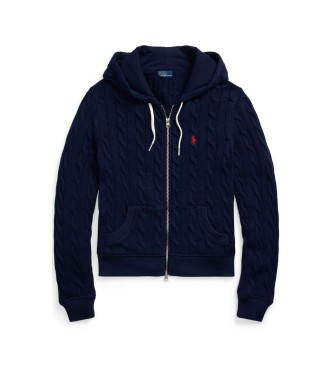 Polo Ralph Lauren Sweat à capuche en point torsadé marine