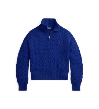 Polo Ralph Lauren Maglione in cotone a maglia a otto, blu