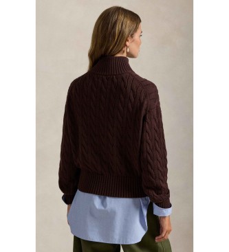 Polo Ralph Lauren Jersey de algodón en punto de ochos marrón