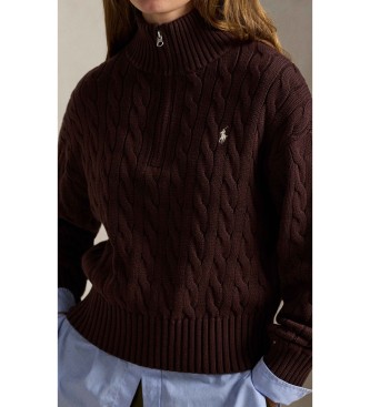 Polo Ralph Lauren Jersey de algodón en punto de ochos marrón
