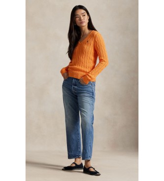 Polo Ralph Lauren Jersey de algodón en punto de ochos naranja