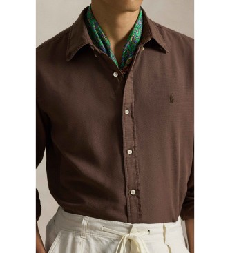Polo Ralph Lauren Chemise en rati�re � la coupe personnalis�e et � la texture brune