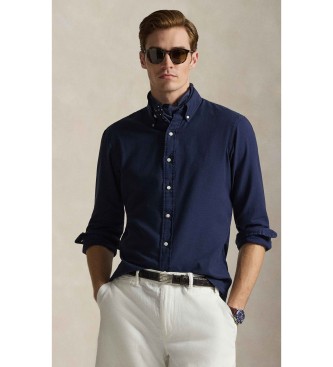 Polo Ralph Lauren Custom Fit dobby shirt with navy texture