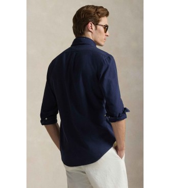 Polo Ralph Lauren Custom Fit dobby shirt with navy texture