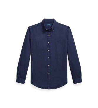Polo Ralph Lauren Custom Fit dobby shirt with navy texture