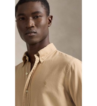 Polo Ralph Lauren Srajca Custom Fit dobby z bež teksturo