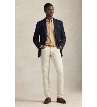 Polo Ralph Lauren Srajca Custom Fit dobby z bež teksturo