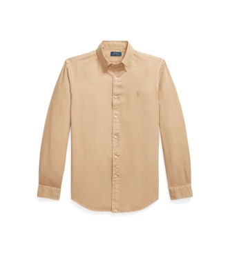 Polo Ralph Lauren Srajca Custom Fit dobby z bež teksturo