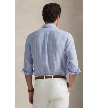 Polo Ralph Lauren Linnetr�ja med bl� r�nder och passform