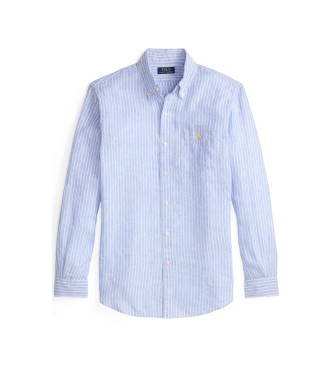 Polo Ralph Lauren Linnetr�ja med bl� r�nder och passform