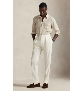 Polo Ralph Lauren Camisa Custom Fit de lino con rayas beige
