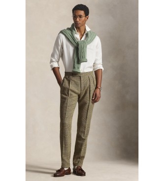 Polo Ralph Lauren Camisa Custom Fit de lino flameado blanco