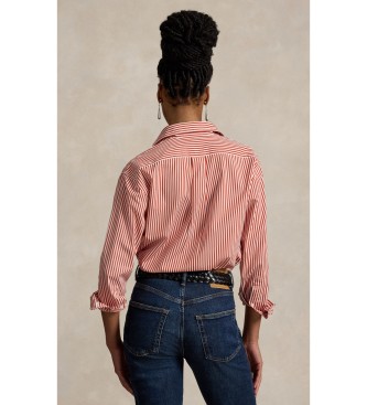 Polo Ralph Lauren Camisa de algodón con rayas Relaxed Fit naranja