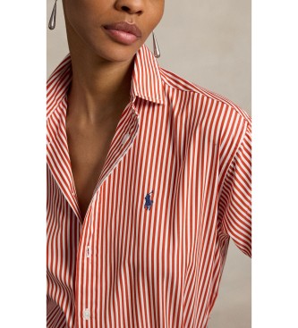 Polo Ralph Lauren Camisa de algodón con rayas Relaxed Fit naranja