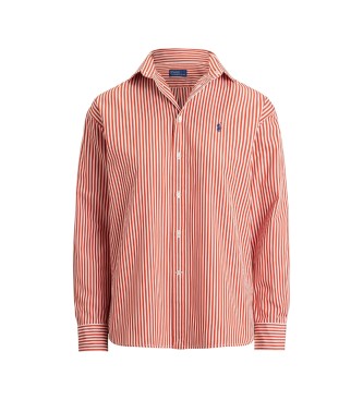 Polo Ralph Lauren Camisa de algodón con rayas Relaxed Fit naranja