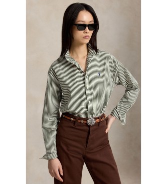 Polo Ralph Lauren Camisa de algodón con rayas Relaxed Fit verde