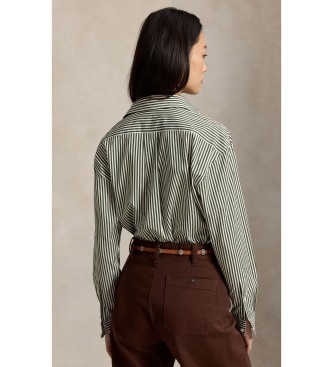 Polo Ralph Lauren Camisa de algodón con rayas Relaxed Fit verde