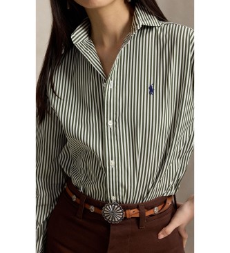 Polo Ralph Lauren Camisa de algodón con rayas Relaxed Fit verde