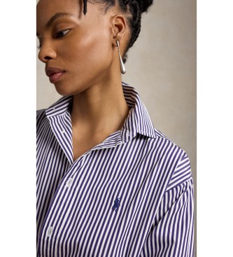 Polo Ralph Lauren Camisa de algodão com riscas Relaxed Fit lilás