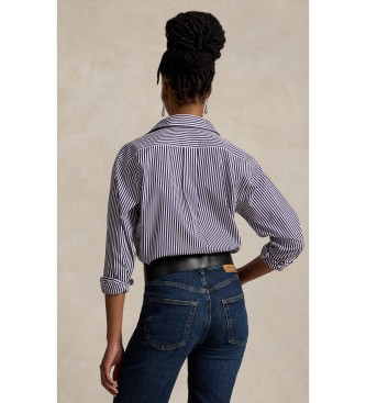 Polo Ralph Lauren Camisa de algodão com riscas Relaxed Fit lilás