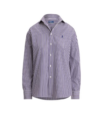 Polo Ralph Lauren Camisa de algodão com riscas Relaxed Fit lilás