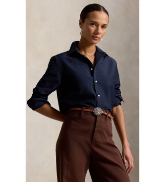 Polo Ralph Lauren Relaxed Fit Hemd aus Baumwolle und Seide in Marineblau
