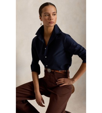 Polo Ralph Lauren Relaxed Fit Hemd aus Baumwolle und Seide in Marineblau