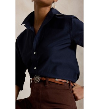 Polo Ralph Lauren Relaxed Fit Hemd aus Baumwolle und Seide in Marineblau