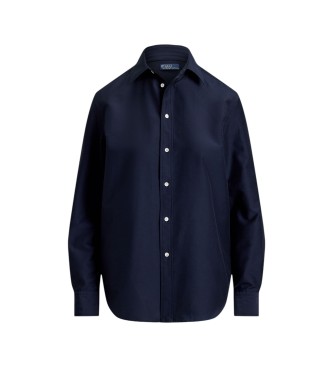 Polo Ralph Lauren Relaxed Fit Hemd aus Baumwolle und Seide in Marineblau
