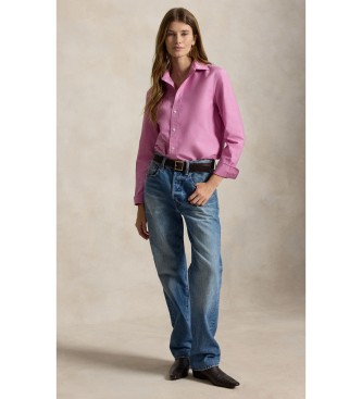 Polo Ralph Lauren Relaxed Fit Hemd aus Baumwolle und Seide in Rosa