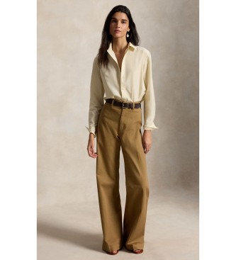 Polo Ralph Lauren Relaxed Fit Hemd aus Baumwolle und Seide in Beige