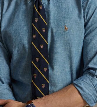 Polo Ralph Lauren Custom Fit blaues Chambray-Hemd