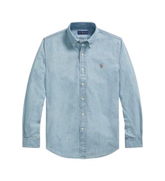 Polo Ralph Lauren Custom Fit blaues Chambray-Hemd