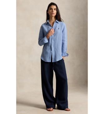 Polo Ralph Lauren Klassisches Leinenhemd in Blau mit regulärer Passform
