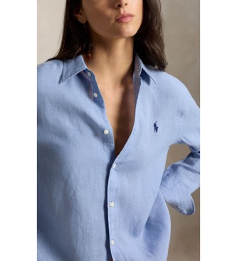 Polo Ralph Lauren Klassisches Leinenhemd in Blau mit regulärer Passform