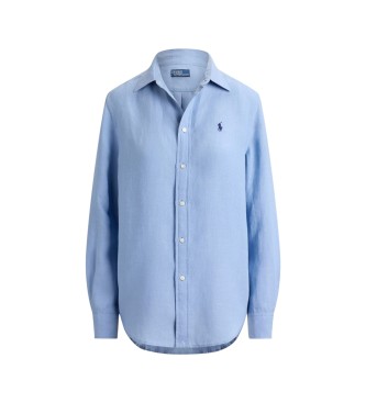 Polo Ralph Lauren Klassisches Leinenhemd in Blau mit regulärer Passform