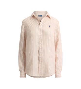 Polo Ralph Lauren Pink striped Classic Fit linen shirt