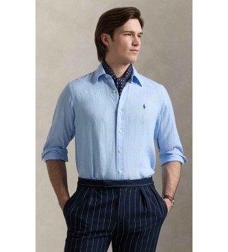 Polo Ralph Lauren Camisa de lino Custom Fit azul