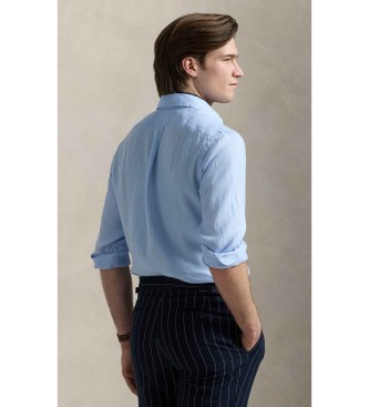 Polo Ralph Lauren Camisa de lino Custom Fit azul