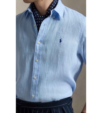Polo Ralph Lauren Camisa de lino Custom Fit azul