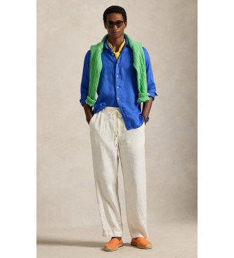 Polo Ralph Lauren Custom Fit Linnen overhemd blauw