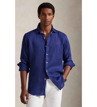 Polo Ralph Lauren Custom Fit Linnen overhemd marine