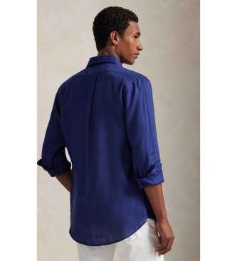 Polo Ralph Lauren Custom Fit Linnen overhemd marine