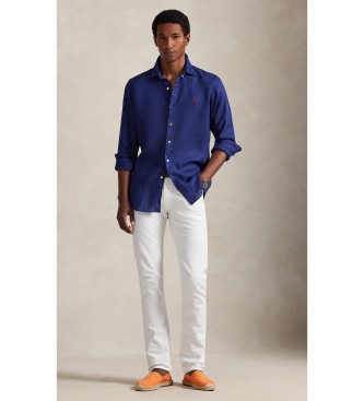 Polo Ralph Lauren Custom Fit Linnen overhemd marine