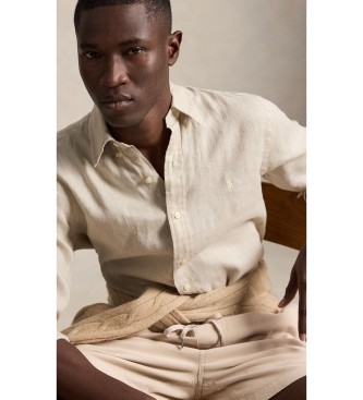 Polo Ralph Lauren Camicia in lino Custom Fit beige