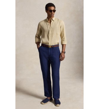 Polo Ralph Lauren Camicia in lino Custom Fit beige