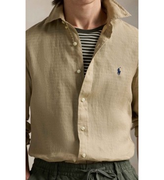 Polo Ralph Lauren Camisa de lino Slim Fit beige