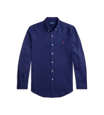 Polo Ralph Lauren Camicia in lino blu navy a vestibilit� slim