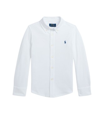 Polo Ralph Lauren Camicia in piqué di cotone ultraleggero bianco