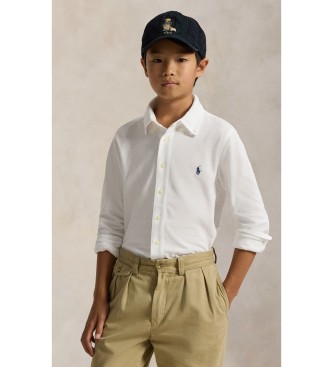 Polo Ralph Lauren Camisa de piqué de algodón ultraligero blanco